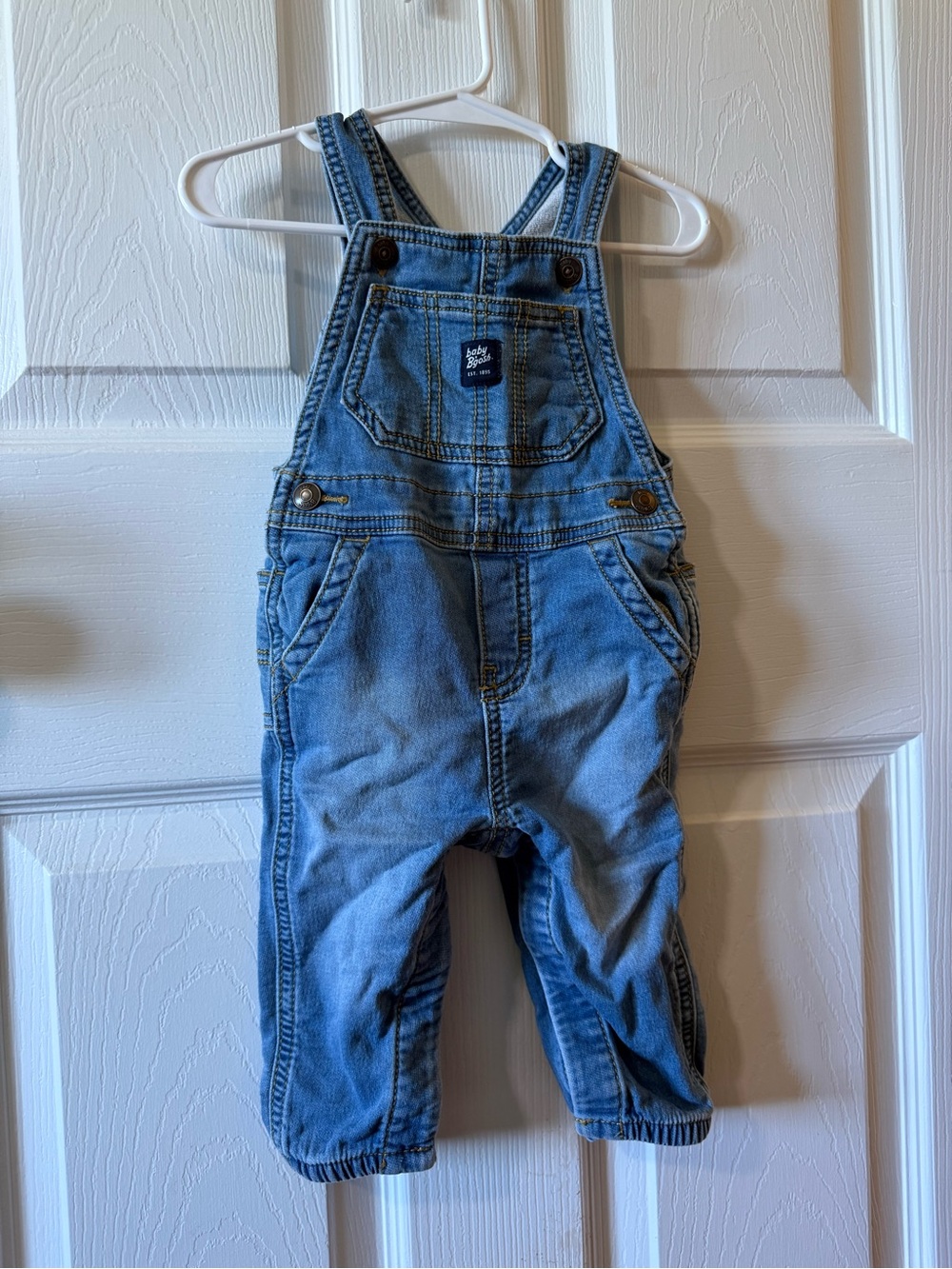 OshKosh Baby B'gosh 9M Blue Denim Baby Cuffed Jegging Overalls